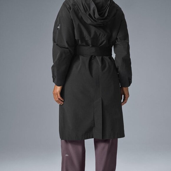 Alo Yoga Crinkle On The Move Trench Black - Picture 4 of 5